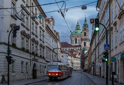 捷克首都布拉格城市有轨电车图片