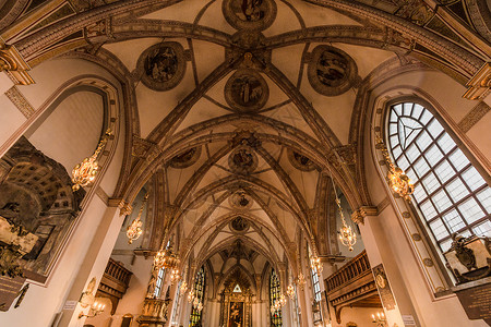 斯德哥尔摩大教堂内部背景图片
