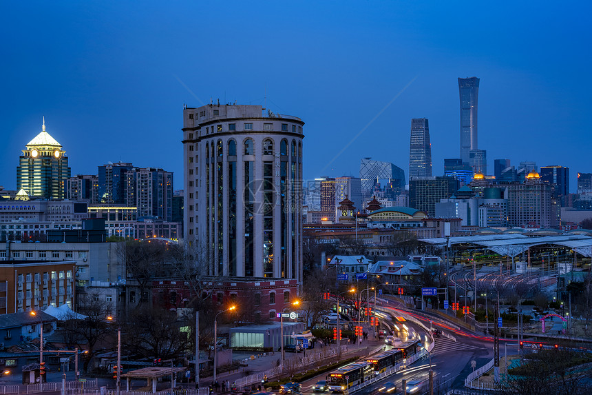 夜景北京国贸建筑群图片