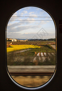 火车车窗外高铁车窗外的风景背景