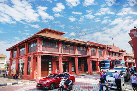 马来西亚马六甲荷兰红屋背景
