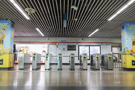 上海进口博览会上海地铁站的入口闸机背景