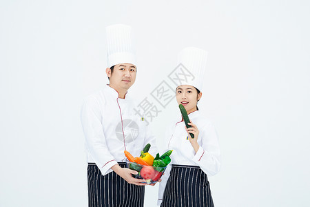 厨师与水果蔬菜高清图片