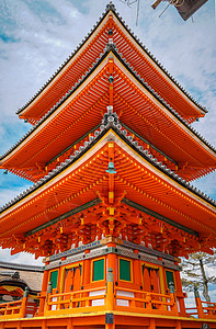 清水寺樱花日本京都清水寺春季背景