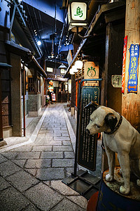 日式小街日本大阪梅田地下美食街背景