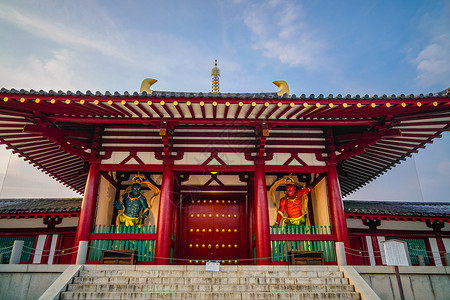 托塔天王日本大阪四天王寺建筑背景