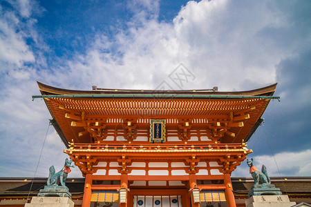 季节旅游日本京都伏见稻荷大社春季背景