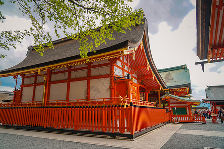 日本京都伏见稻荷大社春季图片