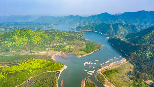 航拍安徽旅行自然风光背景图片