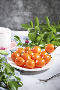 新鲜小番茄千禧樱桃高清图片