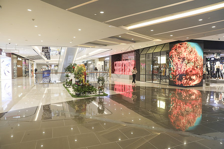 商铺内部上海购物中心漂亮的内部空间背景