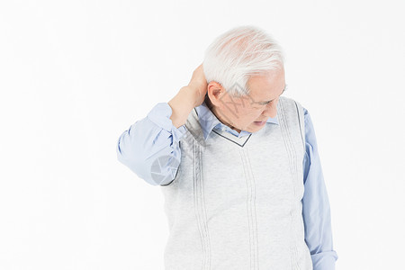 颈椎病老人老年人脊椎酸痛背景