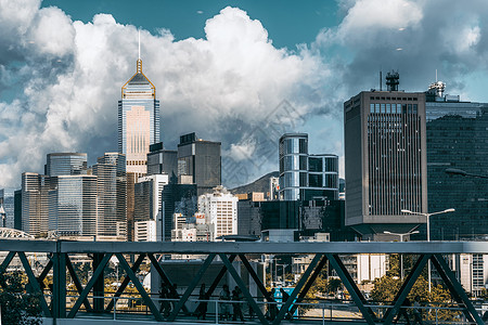 正午天空香港城市风光背景