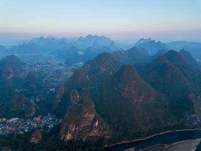 乡村图桂林山水美如画背景