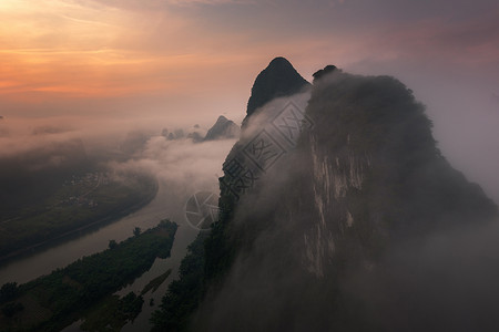 桂林山水美如画背景图片