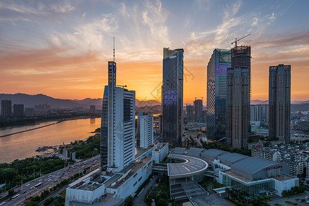 夜景繁华建筑群高清图片