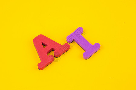 紫色字母P卡通拼字创意摄影AI背景
