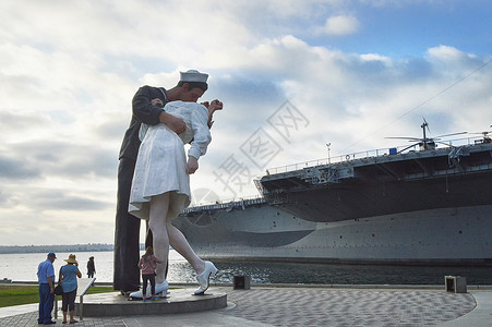 美国圣地亚哥地标胜利之吻背景图片