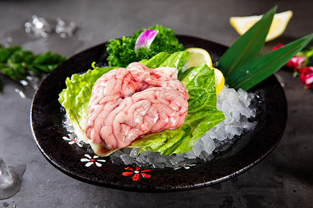 美食原料图片猪脑背景