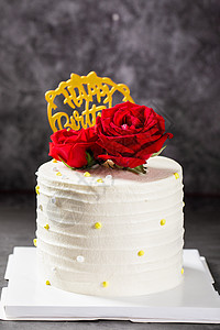 玫瑰花生日蛋糕背景图片