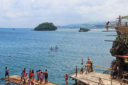海上放松菲律宾长滩岛海上跳水背景