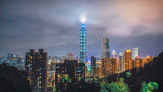 台北101大楼夜景图片