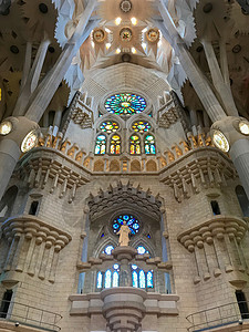 西班牙天主教大型教堂圣家族大教堂背景图片
