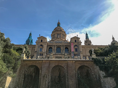 西班牙巴塞罗那加泰罗尼亚宫外景背景