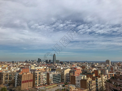 西班牙第二大城市巴塞罗那城市风光背景图片