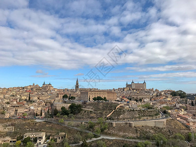 西班牙托莱多城堡风光背景图片