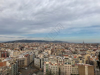 第二朵云西班牙第二大城市巴塞罗那城市风光背景