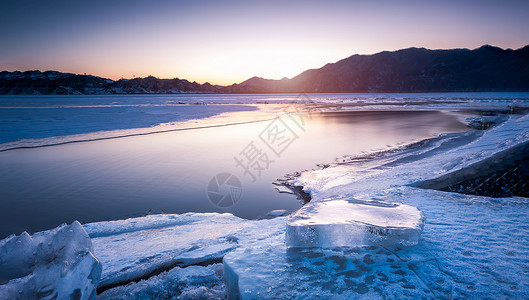 山水风光海冰形成高清图片