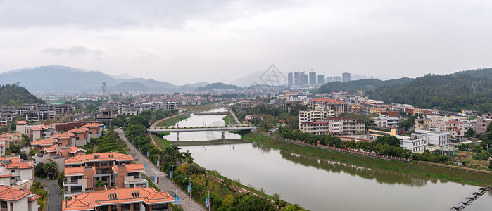 小镇全景背景图片