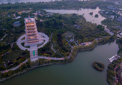 西安浐灞湿地公园背景