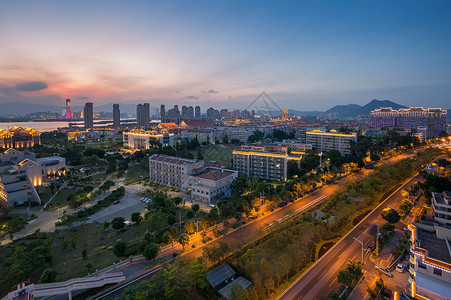 厦门集美大道夜景背景图片