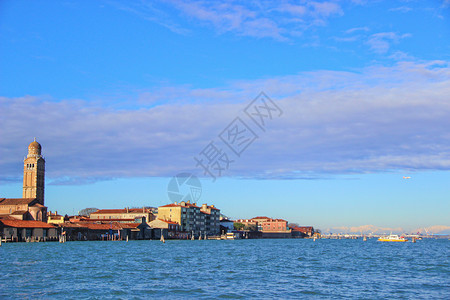 玻璃底船威尼斯玻璃岛背景