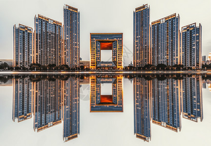 天津城市风光天津门背景图片
