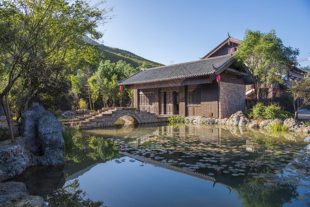 大院江南酒店别墅四合院背景