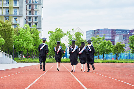 阳光跑道毕业大学生奔跑背景