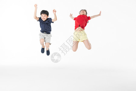 运动儿童开心跳跃背景图片