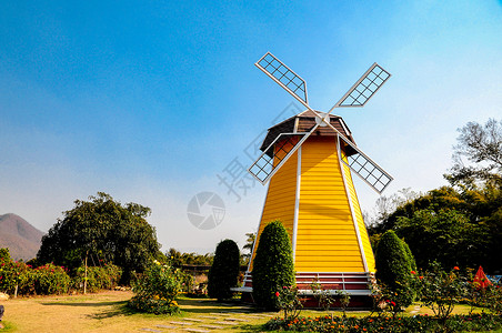风车荷兰格罗宁根高清图片