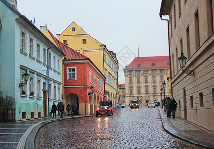 布拉格城堡区街景背景
