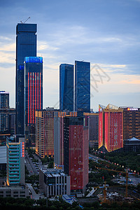 西安锦业路街景鸟瞰背景