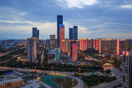 西安锦业路街景鸟瞰背景