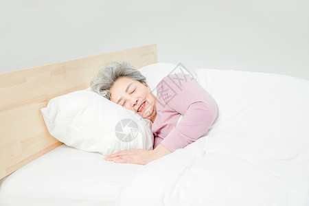 老人睡觉休息老奶奶高清图片