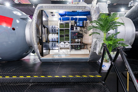 飞船模型宇航船内部结构背景