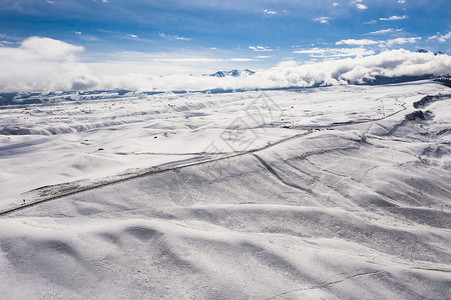 新疆天山冬季雪景航拍素材背景风光高清图片素材