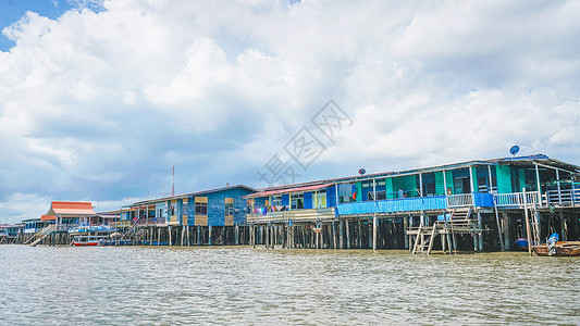 文莱水屋渔村图片