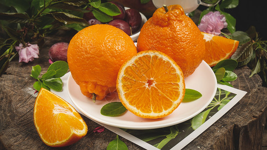 新鲜丑橘柑橘掰丑橘高清图片