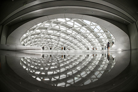 玻璃设计北京凤凰传媒中心内景背景